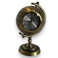 Vintage Timex Miniature Brass World Globe Clock Spinning picture