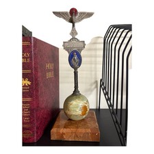 Antique Religious Devotional Miraculous Medal Ornamental Stand picture