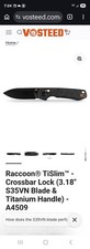 Vosteed Raccoon TiSlim Crossbar Lock S35VN Ti Handle Drop Point Black picture