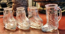 3 WINDSOR HOCKEY ICE SKATE SHOT GLASSES & a CANADIAN COW BOY BOOT picture