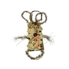 Antique Victorian German Die Cut Angel Christmas Ornament Scrap Tinsel 11