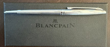 Blancpain/Caran d'Ache Ballpoint Pen Blue Ink  w/ Chrome Trim in Box + Guide picture