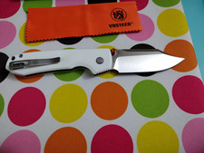 Vosteed Raccoon 2.0 EDC White G10 Button Lock Knife picture