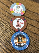 Lot of (3) $10 Casino Chips from Various Casinos 🎰  picture