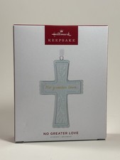 2022 Hallmark Keepsake No Greater Love Porcelain Cross Christmas Ornament NEW picture