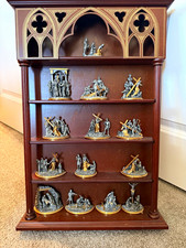 Franklin Mint Stations of the Cross Pewter Sculpture Collection w/ Wood Display picture