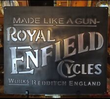 vintage Royal Enfield Metal Sign(handmade) picture