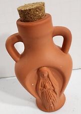 Virgin Mary Madonna Blessed Mother Ceramic Bottle With Cork For Holy Water picture