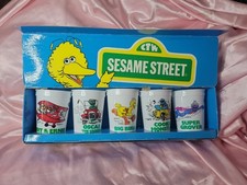 VERY RARE 1985 Sesame Street Follow That Bird Wendy's Cups Set PROMOTIONAL  picture