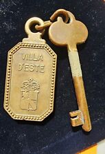 Old Brass Hotel Key Fob  Ring Villa D'estes Goteborg Sjogrens Lake Como Crest picture