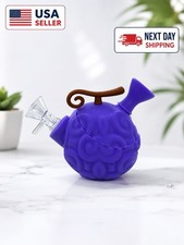 4 Inch Purple Devil Fruit Silicone Hookah Smoking Water Bong with Glass Bowl picture