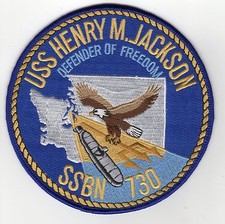 USS Henry M. Jackson SSBN 730 - Crest BC Patch - Submarine - Cat No C5342 picture