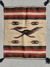 Vtg Mexican Hand Woven Wool Pictorial Rug Wall Hanging picture