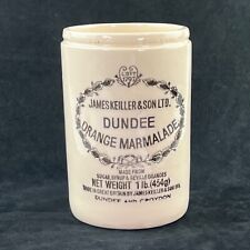 Vtg James Keiller & Son Dundee Orange Marmalade 1 lb. Stoneware Jar England 4.5