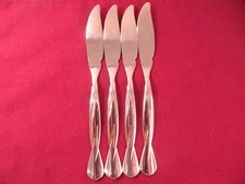 Set Of 4 Oneida Torsade Fish Knives Stainless Steel Flatware 7 7/8