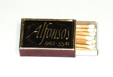 Vintage Alfonso's Embossed Foil Top Unstruck Matchbox Unknown Location picture