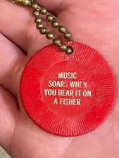 VTG THE FISHER Audio High Fidelity Music Promotional Keychain 1960s Very Rare picture
