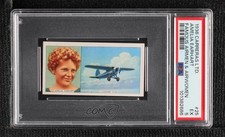1936 Carreras Famous Airmen & Airwomen Tobacco Amelia Earhart #25 PSA 5 7ut picture