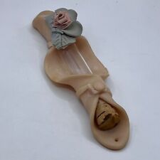Vintage Handcrafted Floral Rose Jewish Judaica Mezuzah Case Scroll Pendant Gift picture
