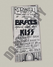1973 KISS 1973 Very Early Handbill Opening for The Brats in NYC Repro 8x10 Photo picture