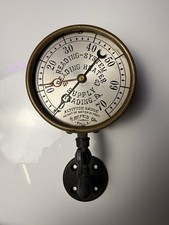 Antique H Belfield Altitude Water Gauge Reading PA Steampunk Industrial Display picture