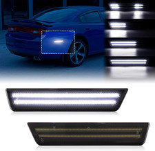 2011-14 Dodge Charger/Challenger LED Rear Bumper White Side Marker Lights Smoked picture