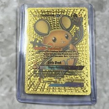 Dedenne Pokemon Gold FAN ART Card Embossed Collectible 195/234 picture