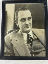 Vintage LBJ Signed Portrait Photo Unisex OS Black Good Made in USA Autograph picture