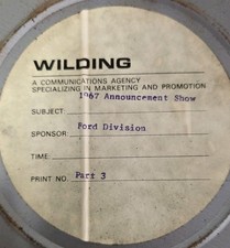 RARE, Original 1967 Ford Announcement Show 3-Reel Film W/ Original Shipping Box picture