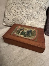 Antique Dovetailed Seed Box Victorian Postcard Decoupage Americana c1900 picture