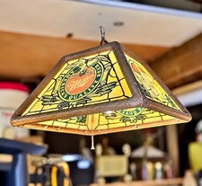 Vintage 1988 Miller High Life Beer Hanging Light Pool Table Bar Lamp WORKING picture