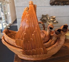 1970's Chinese Woven/Wicker Duck Baskets, Set Of Three picture