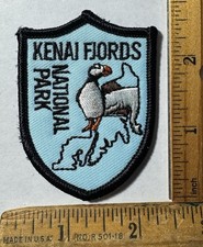 Vintage Alaska Kenai Fjords National Park Iron On Patch Travel Souvenir picture