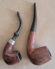 2 Antique Tobacco Pipes MASTERCRAFT & WDC WELLINGTON BRIAR Wood w Smooth Finish picture