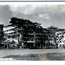 c1940s Manila, Philippines RPPC Manila Hotel Panorama Real Photo Jeep PC A138 picture