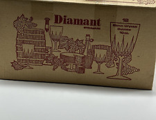 12- Vintage J.G. Durand Diamant Luminarc Crystal Wine Glass Stemware 10 oz W/box picture