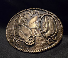 VTG Montana Silversmiths Western Cowboy Saddle Boots Belt Buckle A101C NWT picture