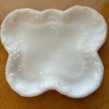 Vintage White Milk Glass Pressed Butterfly Dish Trinket 72 Spring 5.5”x4.75” picture