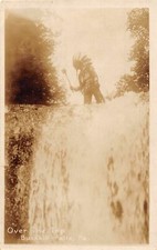 J27/ Bushkill Falls Pennsylvania RPPC Postcard c1910 Nativer American  279 picture