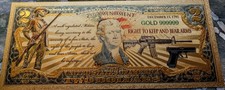 USA 2nd Amendment Gold Foil Plated Collectible Novelty Banknote Mint picture
