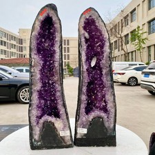 73LB Natural Amethyst Geode Quartz Crystal Cluster Cathedral Energy healing picture