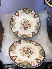 (2) Chesterfield Grindley, English China Dinner Plates 10.5. Gold Trim Floral.A+ picture