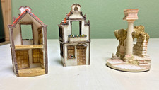 Goelbel Kinderway Olszewski Miniature Houses Column Lot of 3 Vintage Signed picture