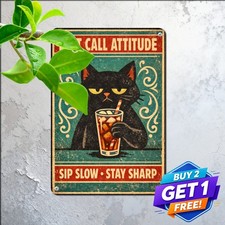 Vintage Cat Beer Poster Tin Sign Retro Home Bar Tavern Metal Wall Plaque Decor picture