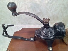 Vintage W H Company Coffee Grinder on Wall Plate picture