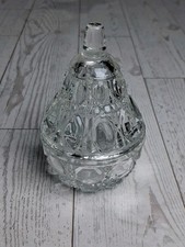 vintage Anna Hutte lead crystal pear-shaped trinket Candy jar West Germany Mint picture