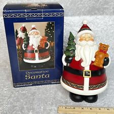 Costco Decorative Santa Holding Tree and Teddy Bear picture