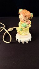 Vintage Aladdin Giftware Night Light. Girl with doll With Original Tags picture