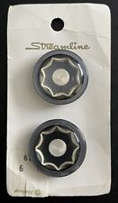 Vtg Streamline 3 Inch Buttons 2 Pack Black picture