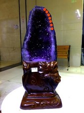 34.17LB Large Natural Amethyst Geode Cathedral Crystal Cluster Specimen Healing picture